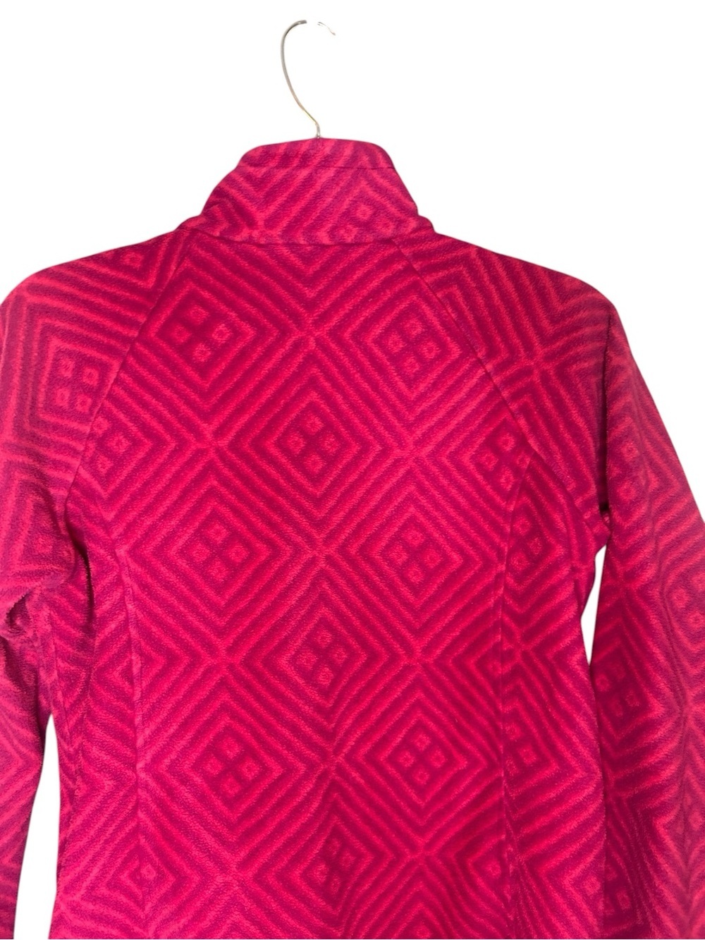 Columbia Girls Fleece Jacket Pink Geometric Print Full Zip Size Large 14/16 - Picture 3 of 9
